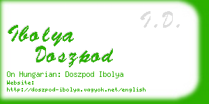 ibolya doszpod business card